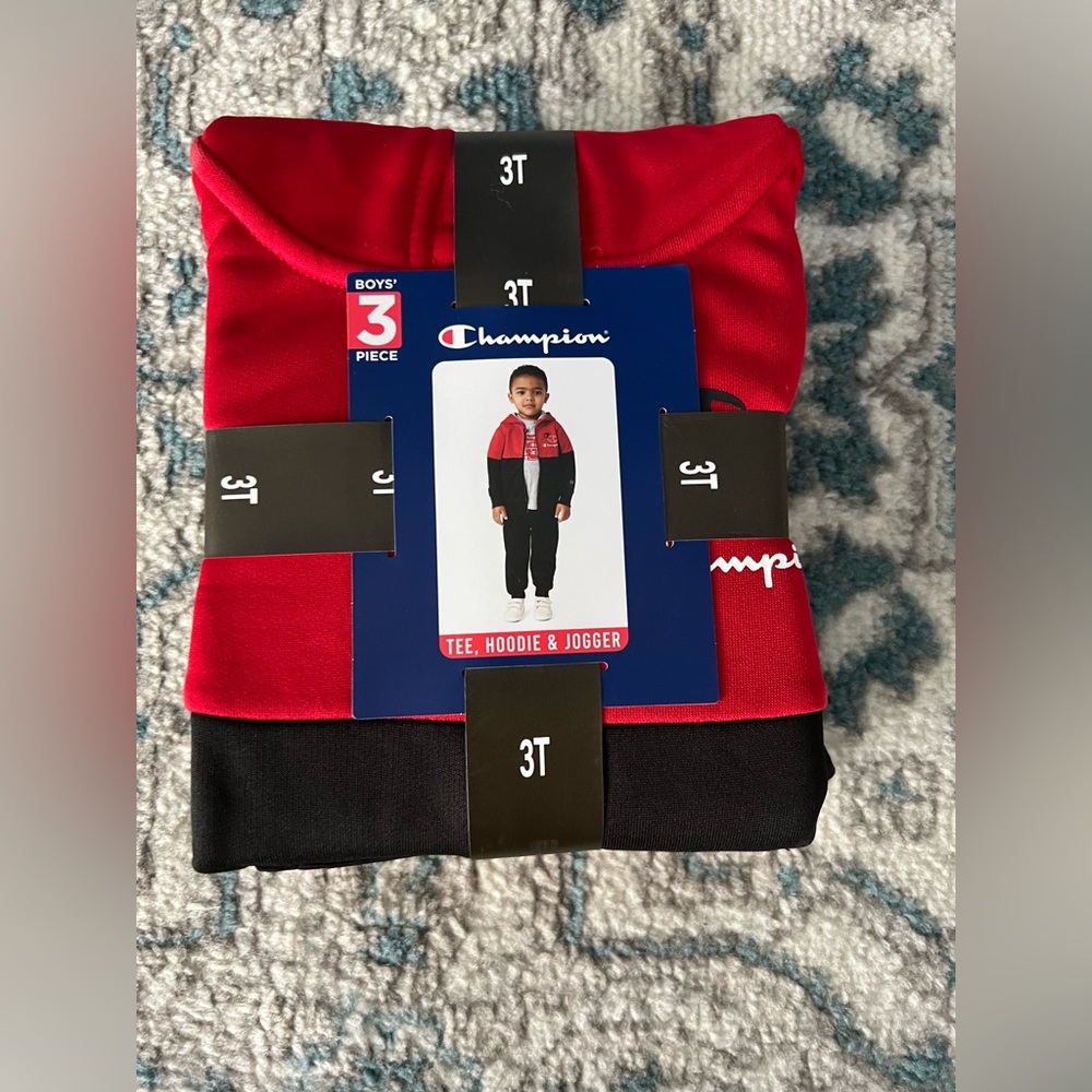 Champion Boys' Red and Black 3-Piece Set